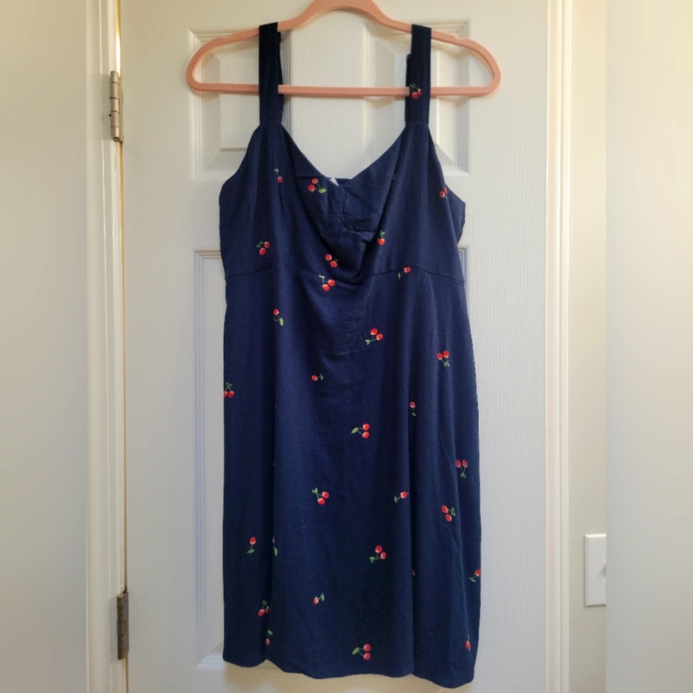 Old Navy Navy Dress with Cherry Accents NWOT Large